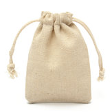 30 szt. Naturalne torby lniane woreczki jutowe woreczki na biżuterię z sznurkiem 8x10 cm