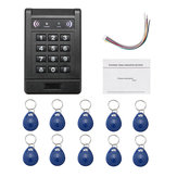 Electronic RFID Card Door Access Control Keypad Password Code Lock Home Security Kit With 10 ID Keyfob