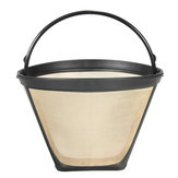 Filtro de café de forma cónica reutilizable y permanente # 4 con cesta de malla de tono dorado Accesorios de café