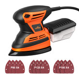 TOPSHAK TS-SD3 200W Mouse Detail Sander Small Sander with 12Pcs Sandpapers Dust Collection Box Hand Sander EU/US Plug