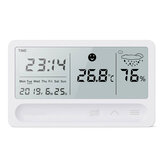 Többcélú, feltölthető hőmérő higror termékmérő automatikus elektronikus hőmérséklet- és páratartalom-figyelő óra nagy LCD képernyővel