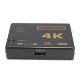 4K 3 Entradas 1 Saída HD Interruptor Hub Divisor TV Interruptor Adaptador Ultra HD para HDTV PC