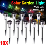 10 sztuk lamp ogrodowych ozdobnych zasilanych energią słoneczną ze stali nierdzewnej z diodami LED