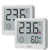 2PCS Duka Atuman THmini Thermomètre et hygromètre électronique de précision élevée pour les chambres d'enfants verticaux, thermomètre numérique pour la maison
