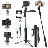 ELEGIANT EGS-07 Bluetooth Selfie Stick Tripod 360 ° Balance Handle távirányítóval Smartphone-hoz, Gopro Insta360 Sport Camera DSLR Cam-hez