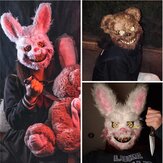 Máscara de Halloween Assustadora de Coelho Urso Assassino Sangrento, Máscara de Pelúcia de Terror para Cosplay de Halloween