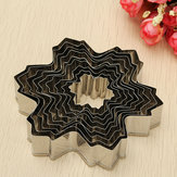 9Pcs Stainless Steel Snowflake Biscuit Cookie Cutters Fondant Cake Decorating Mold