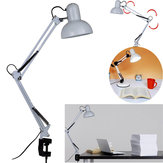 Rugalmas lengőkar klipsz lámpa iroda stúdió otthoni E27 / E26 fehér asztali lámpa AC85-265V