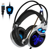 Sades R8 Gaming Headset USB Virtual 7.1 Licht Surround Sound PC Gamer Kopfhörer mit Mikrofon 