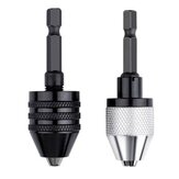 2PC  Hex Shank-Black and White Keyless Drill Chuck Adapter For Easy Bit Changes Available In Electric Grinder, Nail Machine, Engraving Machine