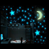 100個の輝く星のステッカー美しい3D DIYホームデカールアートルミナスウォールステッカー