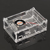Caja de carcasa transparente de acrílico con ventilador para Raspberry Pi 3B/2B/B+