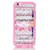 Divatmintás rózsaszín törzs kreatív hátsó tartó védőtok iPhone 6 / 6s Plus készülékhez