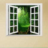 Deep Forest PAG 3D Artificial Window View 3D Decalques de parede Adesivos de quarto Decoração de parede para casa Presente