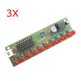 3Pcs NE555   CD4017 LED Flash DIY Kit 3-5V Light LED Module