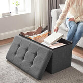 Sofa Chair Storage Box 2-in-1  Stool Multifunctional Folding Sofa Ottoman Footrest Footstool Square Chair for Home Office