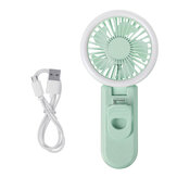 Mini LED Ring ضوء Fan USB قابلة للشحن المحمولة ماكياج Selfie مصباح تبريد الهواء