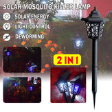 Waterproof Solar Panel LED Mosquito Lamp Light-Control Fly Bug Insect Zapper Killer Trap Light for Outdoor Garden