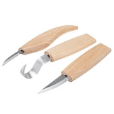 3Pcs Wood Carving Woodcarving Tool Kit Hook Spoon Whittling Beaver Craft Steel
