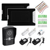 ENNIO SY813MK12 7 Inch TFT LCD Video Door Phone Doorbell Intercom Kit 1 Camera 2 Monitor Night Vision