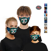 動物シリーズ-5層アンチPM2.5防塵フェイスマスク通気性防護マスク防風アウトドアスポーツサイクリングクライミング