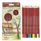 Bview 12 couleurs Crayon de Charbon Crayon Pastel Doux Portrait Paysage Bois Art Professionnel Tonifiant Crayon Soluble dans l'Eau