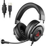 EKSA E900Plus Gaming Headset Virtual 7.1 Surround Sound ENC Redução de ruído Gamer com fone de ouvido removível para PS4 Laptop PC