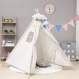 1,6M Großes Teepee-Zelt aus Baumwolle für Kinder, Spielhaus für Jungen und Mädchen