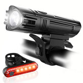 مجموعة أضواء الدراجات الأمامية والخلفية القوية مع مصباح USB قابل لإعادة الشحن ومقاوم للماء