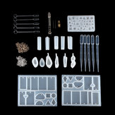77 elementowy zestaw narzędzi do tworzenia biżuterii z żywicy, silikonowych form do tworzenia biżuterii, składający się zrobienia wisiorków i rękodzieła DIY
