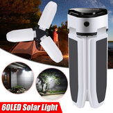 60LED Solar Power Ventilator Licht Birne Wasserdicht Tragbar Faltbar Outdoor Camping Lampe