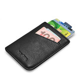 Nova carteira de couro fina para homens com compartimentos para cartões de crédito e identidade, bolsa compacta com espaço para notas para mulheres