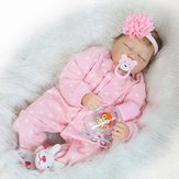 22''Handmade Lifelike Baby Girl Doll Silicone Vinyl Reborn Newborn Dolls Clothes Baby Doll Toy