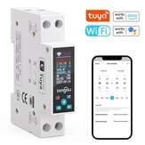 Tongou Tuya Wifi 35mm DIN RAILスイッチ インテリジェントメーター回路ブレーカー LEDエネルギーメーター KWhパワータイマーリレー APPコントロール メータリングとプリペイド機能付き AlexaとGoogleアシスタントに対応音声制御