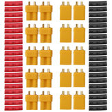 10 Par URUAV XT30U Conectores hembra de bala macho Enchufe de alimentación con tubo termorretráctil para batería Lipo