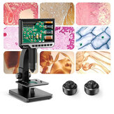 MT315 2000X Dual Lens Digital Microscope 7-inch HD IPS Large Screen Multiple Lens for Circuit/Cells Observation Up&Down Light Source Support Computer Viewing