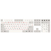 108 touches gris et blanc PBT Keycap Set OEM Profile Sublimation Japanese Keycaps personnalisés pour claviers mécaniques