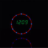 Geekcreit Αναβάθμιση DIY EC1515B DS1302 Φως περιστροφής LED Ηλεκτρονικό κιτ ρολογιού Μέγεθος 81x81x2mm