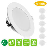 KINGSO 6Pcs AC230V 6W LED Deckeneinbauleuchte Ultradünne Strahler Downlights für Badezimmer Wohnzimmer Küche
