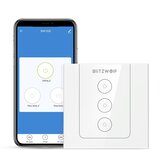 BlitzWolf® BW-SS8 Tuya 800W RF Wi-Fi Dual Mode Smart Light Touch Wall Switch 3 Sposób zdalnego sterowania aplikacją Głosowy harmonogram kontrolny panel dotykowy ze szkła Praca z Amazon Alexa i Google Assistant
