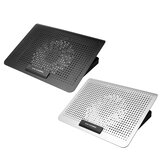 Refrigerador de laptop de aleación de aluminio plateado y negro con velocidad de viento ajustable para juegos y oficina