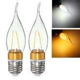 E27 E14 E12 B22 B15 2W LED Filament Edison Plastikowy i Aluminumowy Żarówka Światło Czyste Białe Ciepłe Białe AC220V