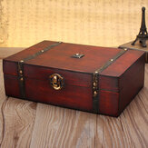 Gran caja de regalo de madera vintage para almacenamiento de presentes, dulces, joyas para bodas y fiestas