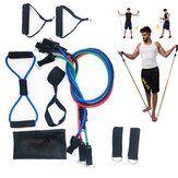 -предметный набор резиновых растяжек для домашней тренировки с креплением на дверь, ручками и лодыжками для тренировки мышц.