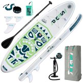 [EU Direct] FunWater Inflatable Ultra-Light (17.6lbs) Paddle Board for All Skill Levels Everything Included with Stand Up Paddle Board, Adj Paddle, Pump, ISUP Travel Backpack, Leash Waterproof Bag SUPFW05A