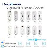 MoesHouse ZigBee3.0 Έξυπνη πρίζα Socket με 2 διεπαφές USB Τηλεχειριστήριο Φωνητικός Έλεγχος Λειτουργεί με SmartThings, Wink και το Περισσότερο ZB Hub.