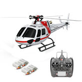 XK K123 6CH Fırçasız 3D6G Sistemi AS350 Tartı RC Helikopter ile Uyumlu FUTAB-A S-FHSS 4 ADET 3.7 V 500 MAH Lipo Batarya