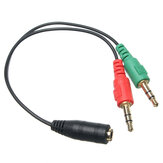 3,5 мм для 2-х двухдисковых 3,5-миллиметровых мужских наушников микрофон Audio Splitter Cable для портативного компьютера для планшетных ПК