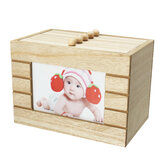 Retro drewniane pudełko na album na zdjęcia Drewniane pudełko na prezent ślubny DIY 6 cali 100 szt. Przechowywania