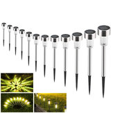 16 adet Açık Paslanmaz Çelik LED Güneş Enerjili Çim Işığı Bahçe Peyzaj Lambası
